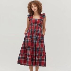 Hill House Home Ellie Nap Dress in Red Tartan Plaid, Size S